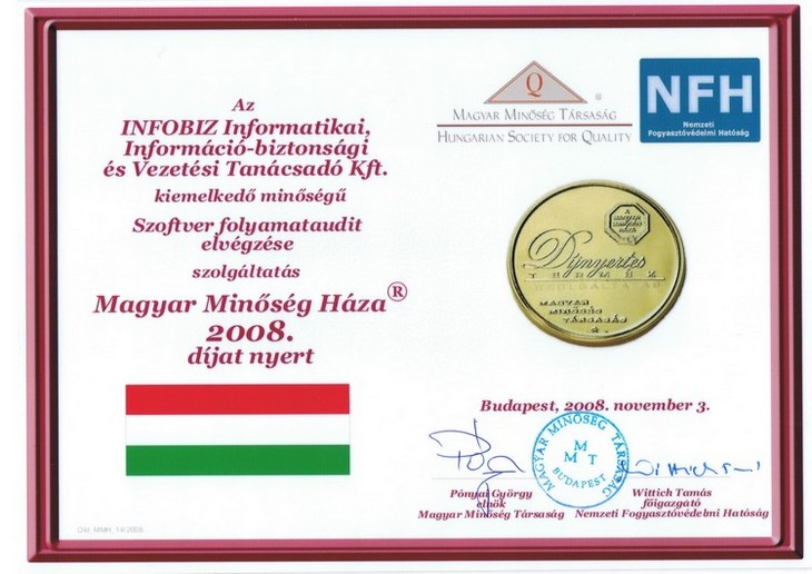 Magyar minőség háza 2008 díj